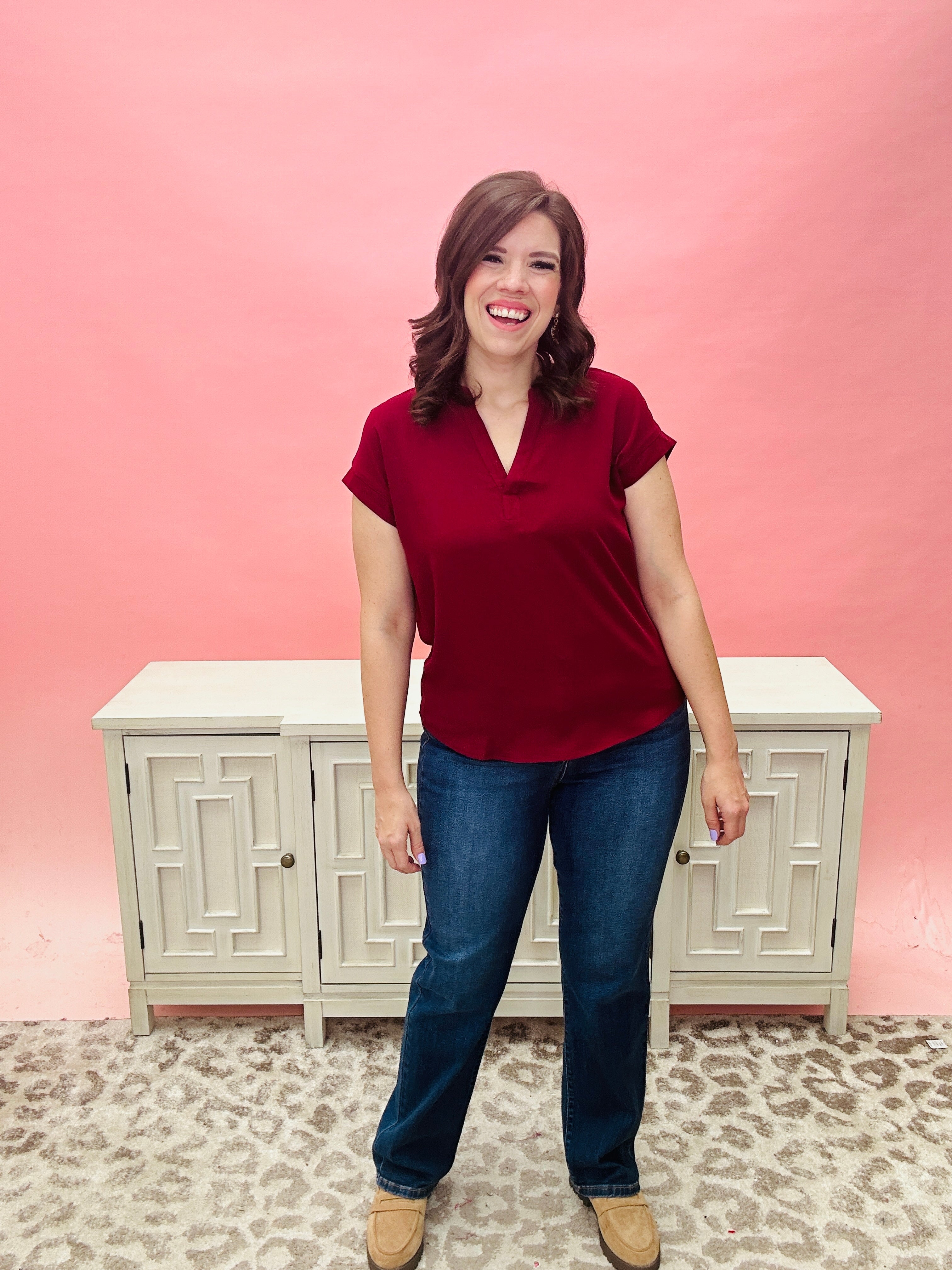 Maroon In Your Line Top