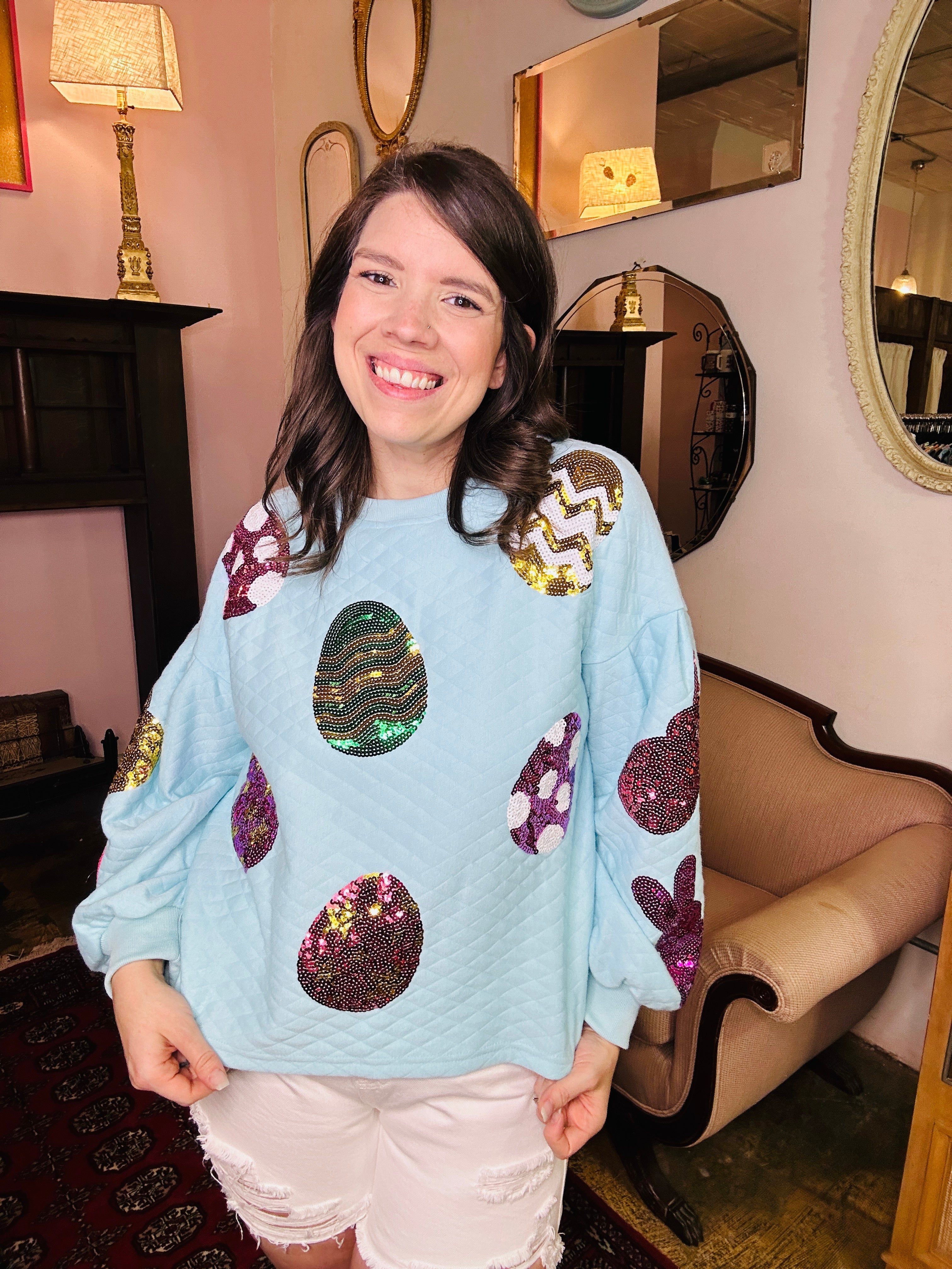 Sequin Easter Egg Top