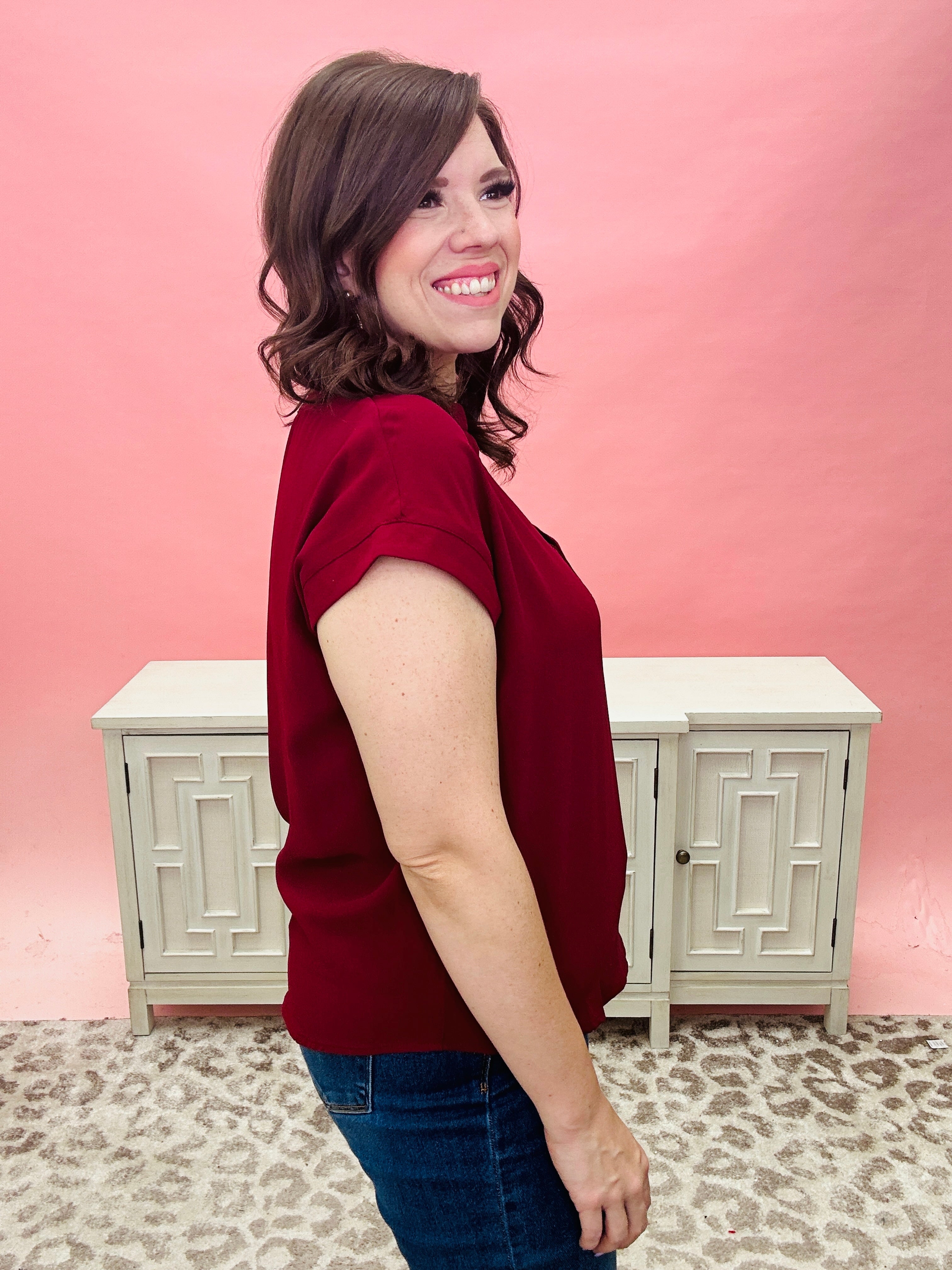 Maroon In Your Line Top