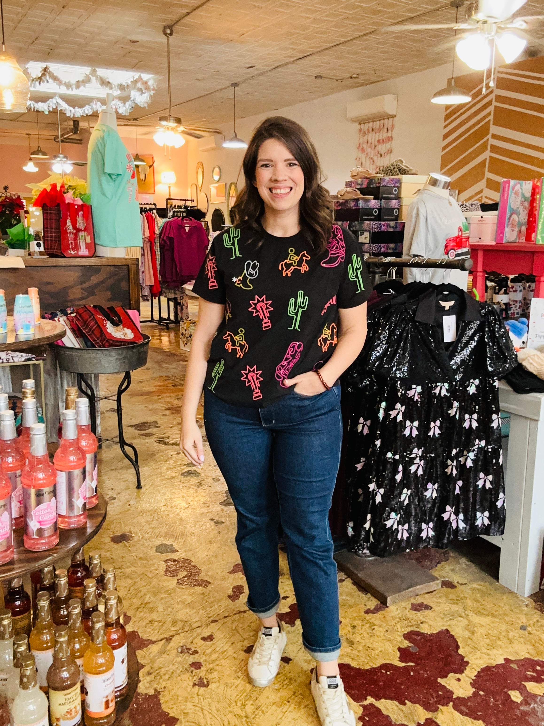 Neon Western Queen tee