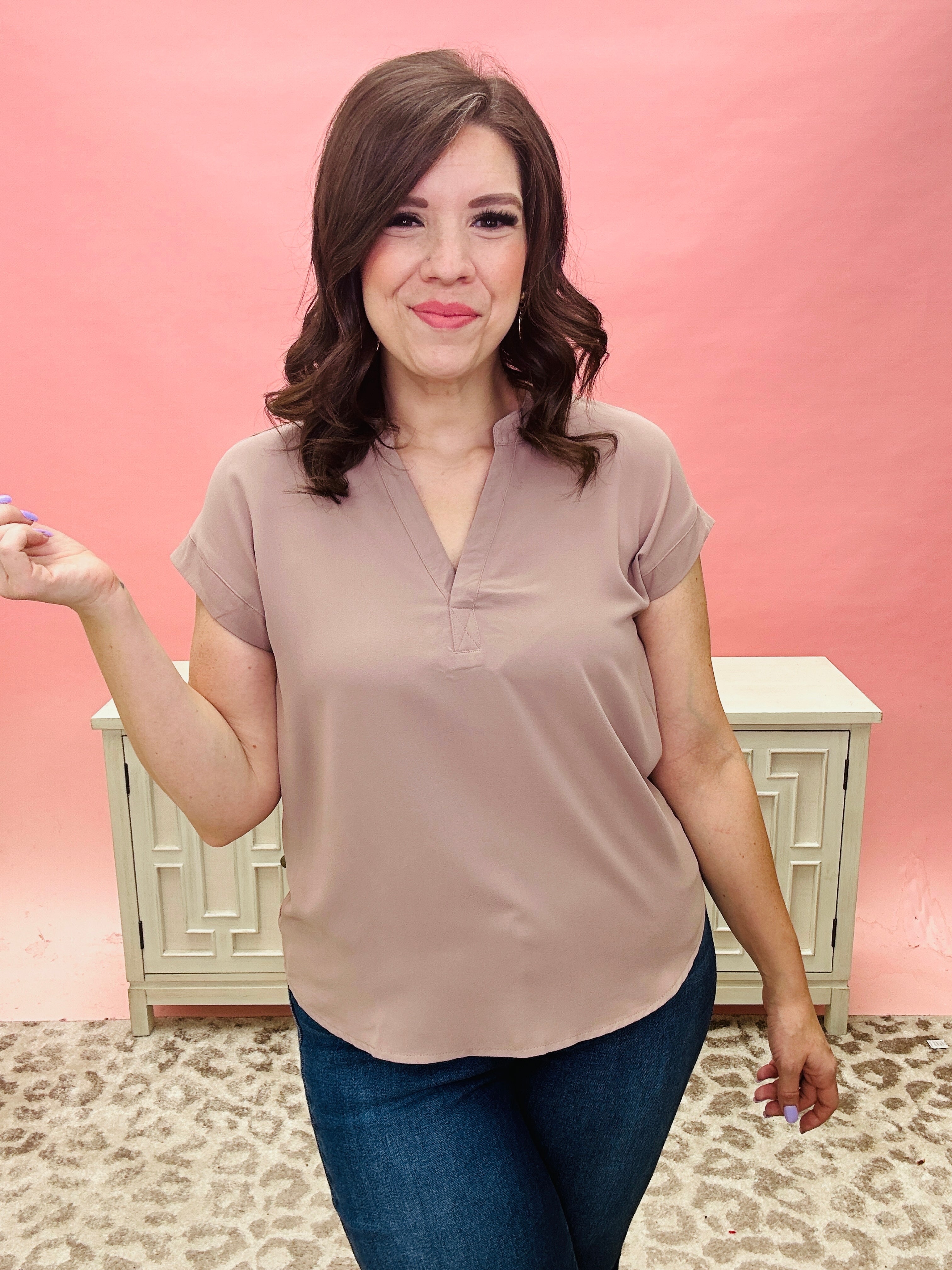 Mocha In Your Line Top