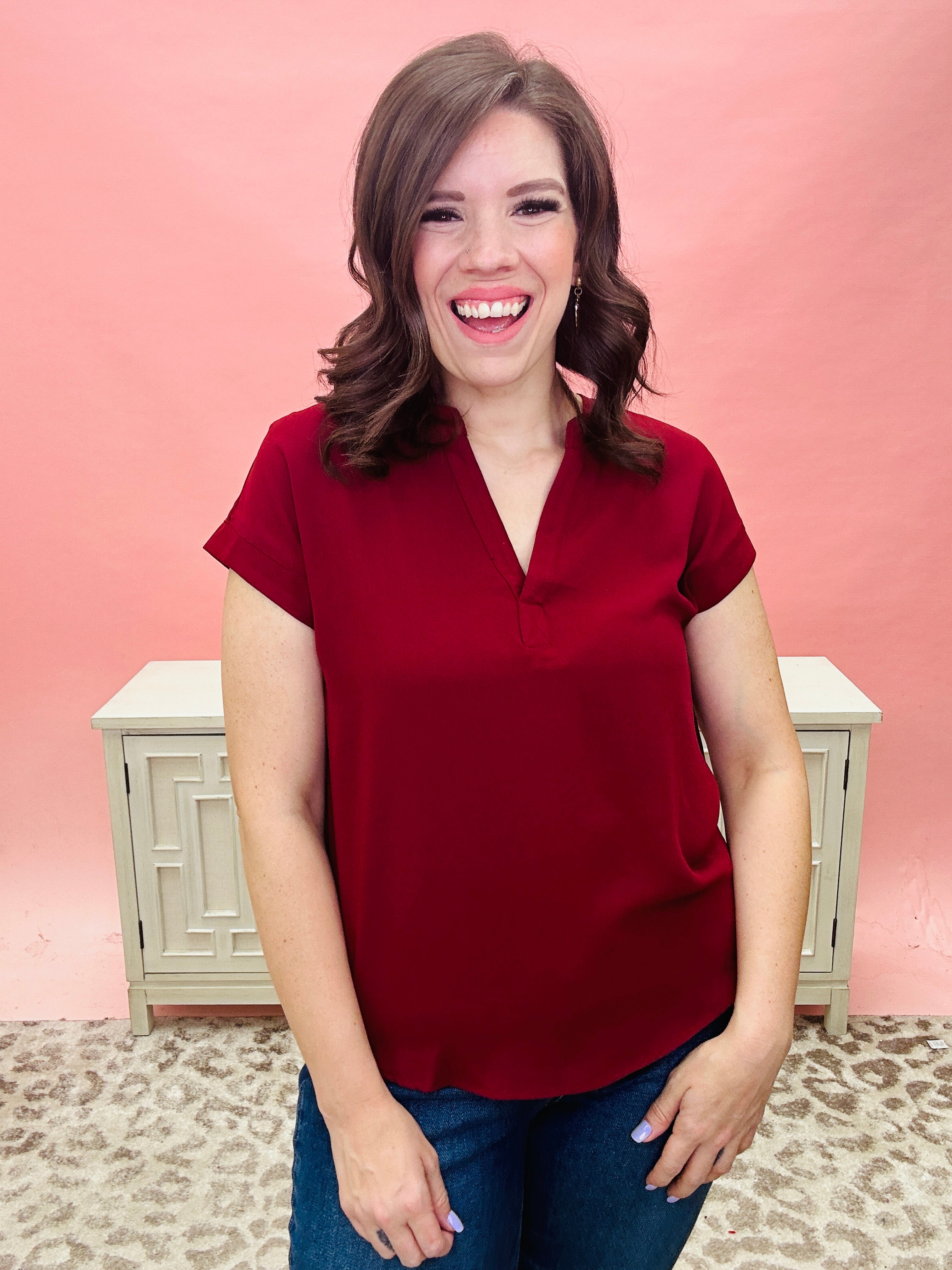 Maroon In Your Line Top