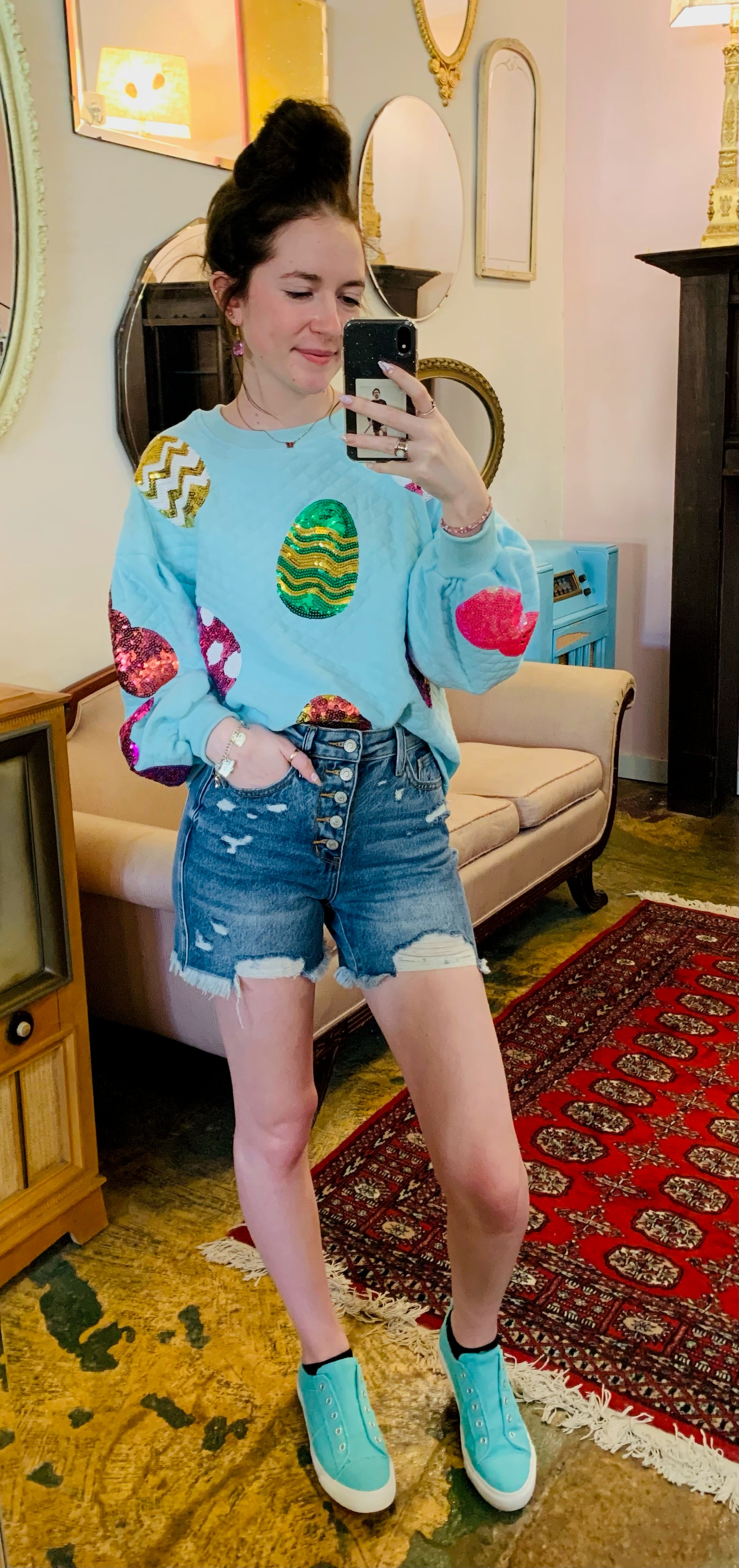 Sequin Easter Egg Top