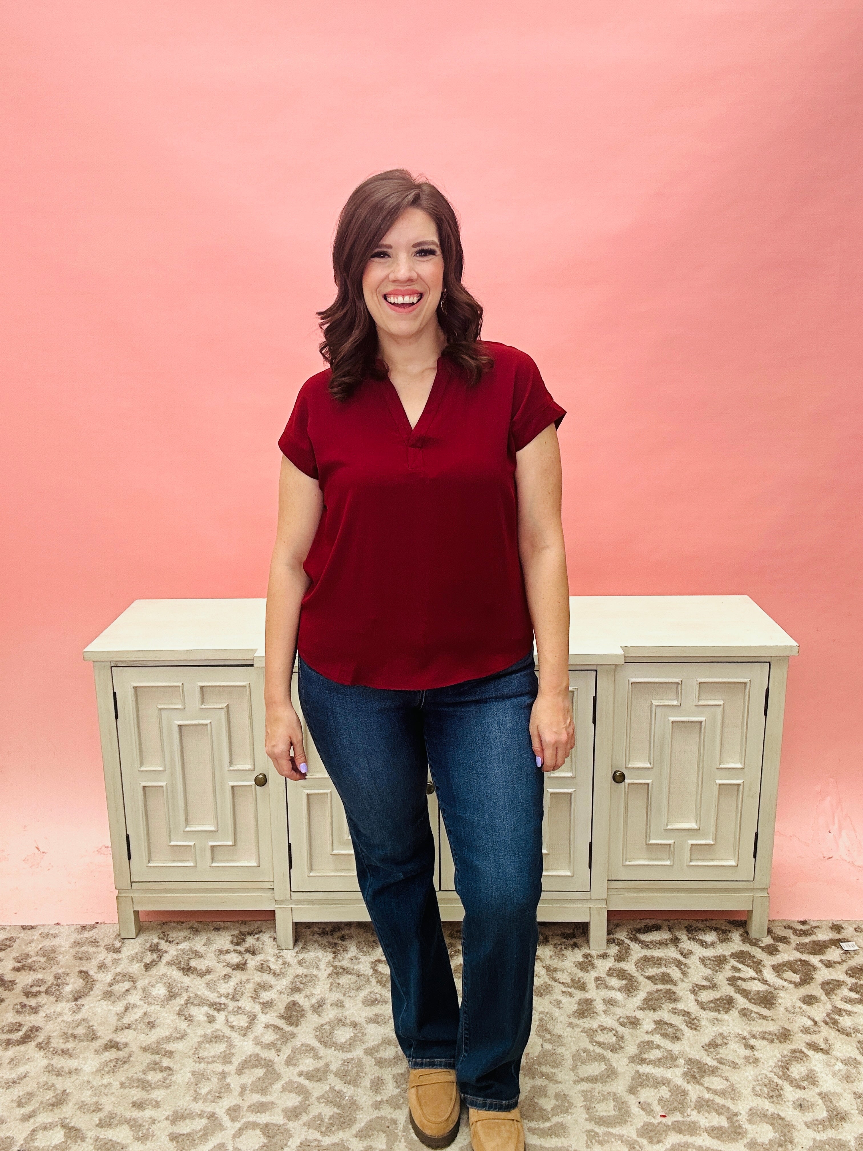 Maroon In Your Line Top