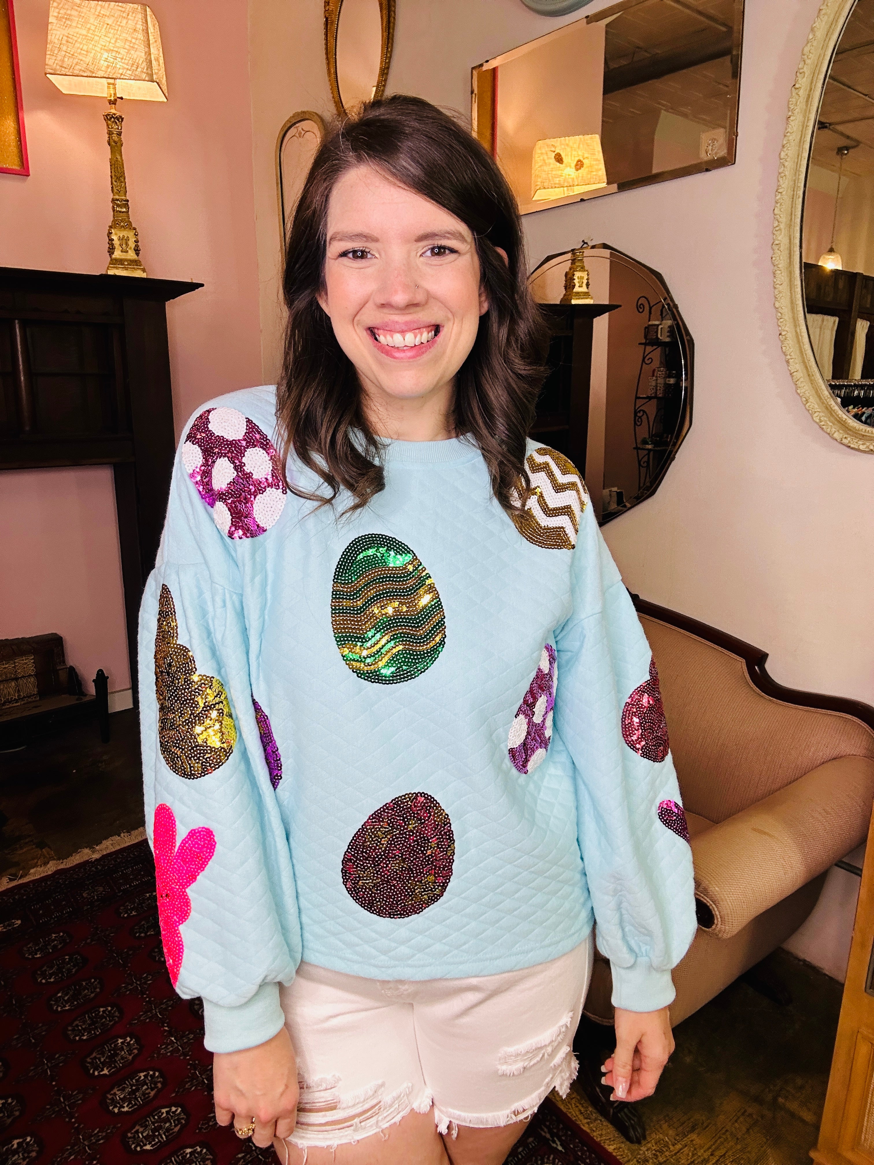 Sequin Easter Egg Top