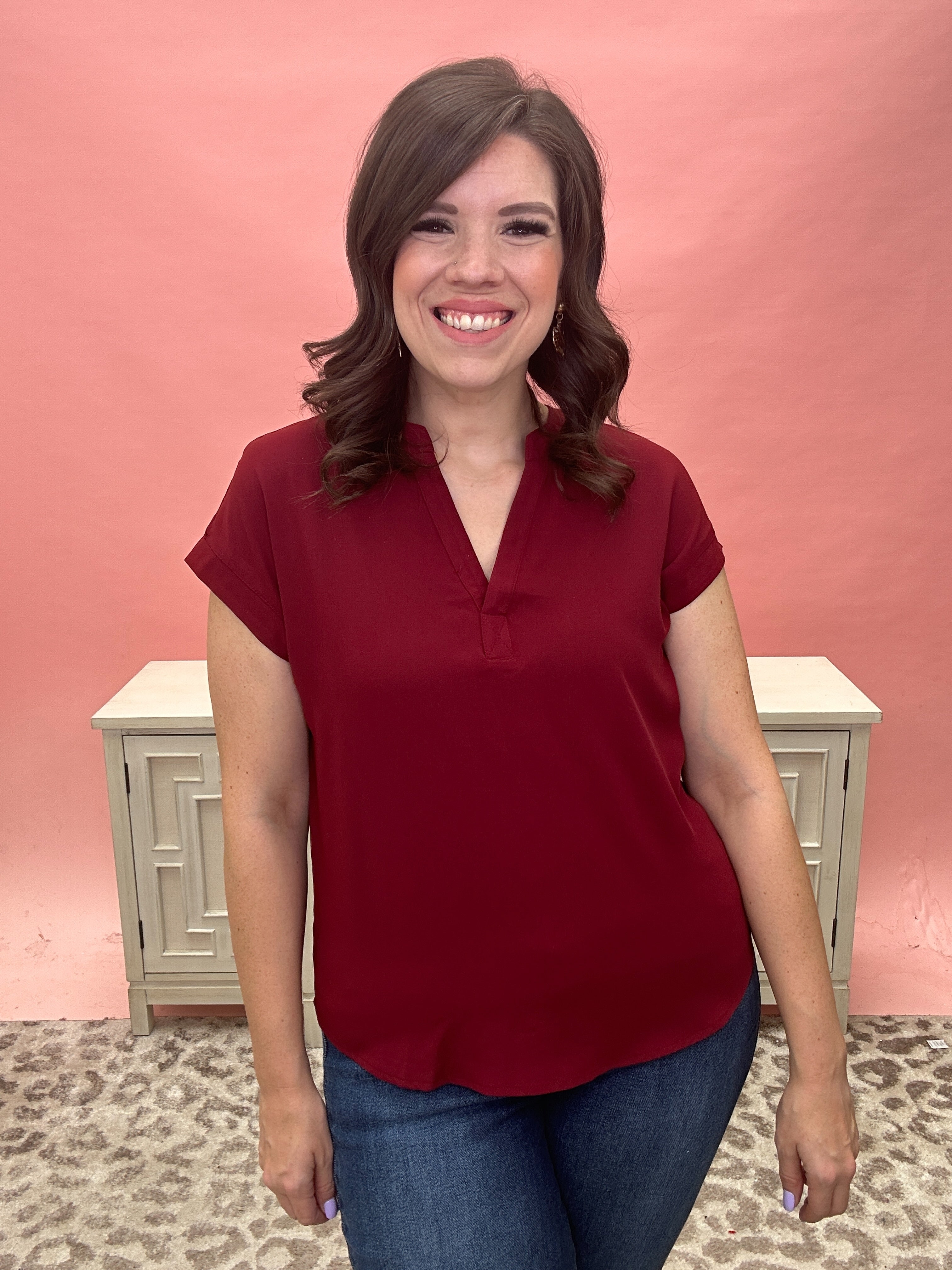Maroon In Your Line Top