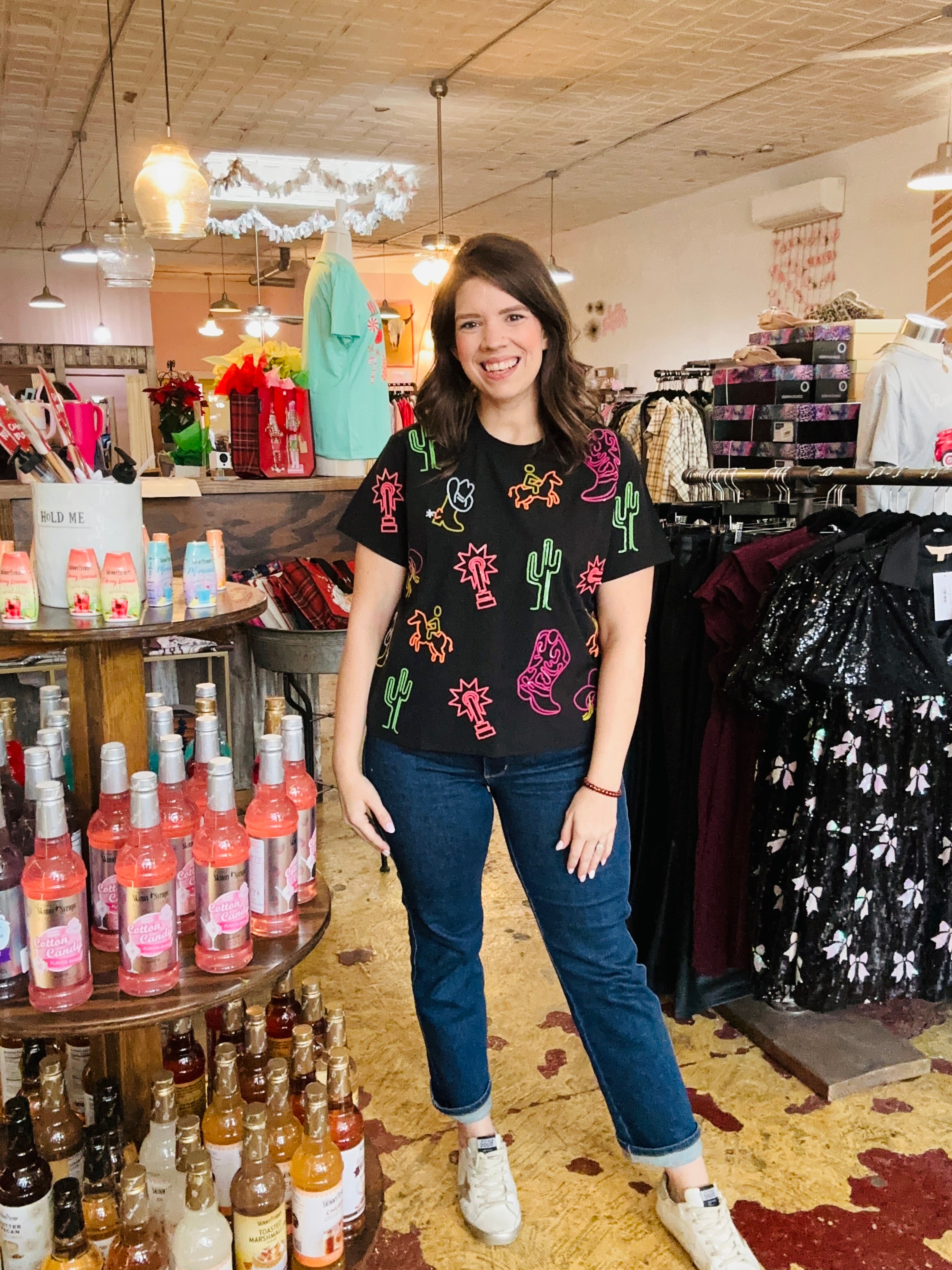 Neon Western Queen tee