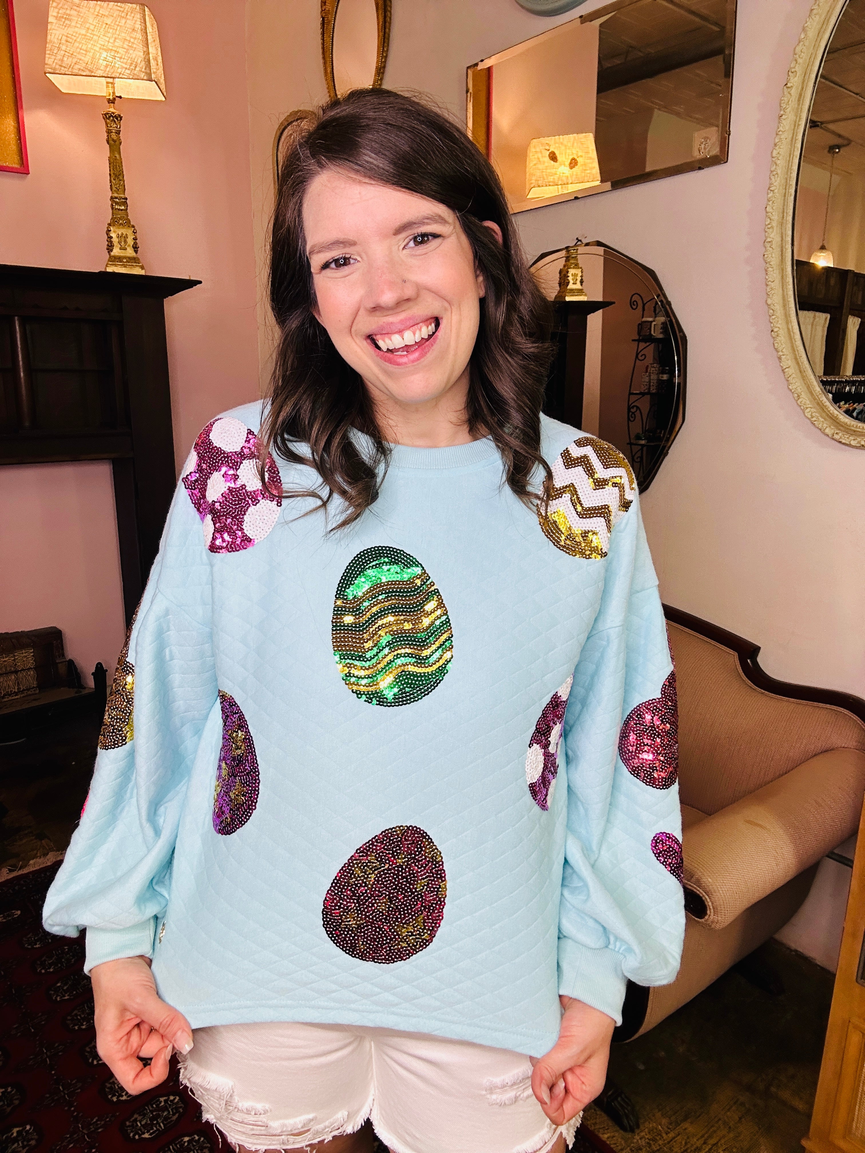 Sequin Easter Egg Top