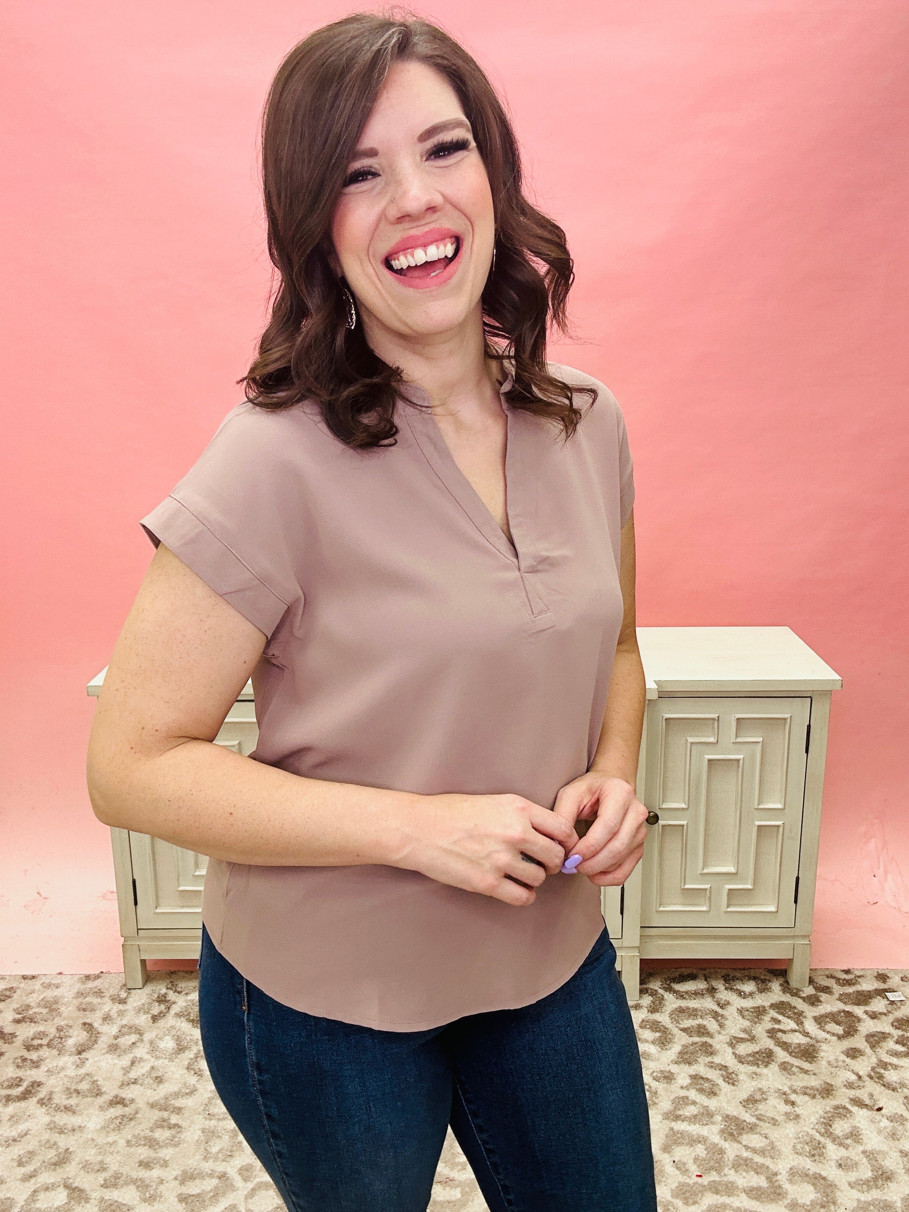 Mocha In Your Line Top