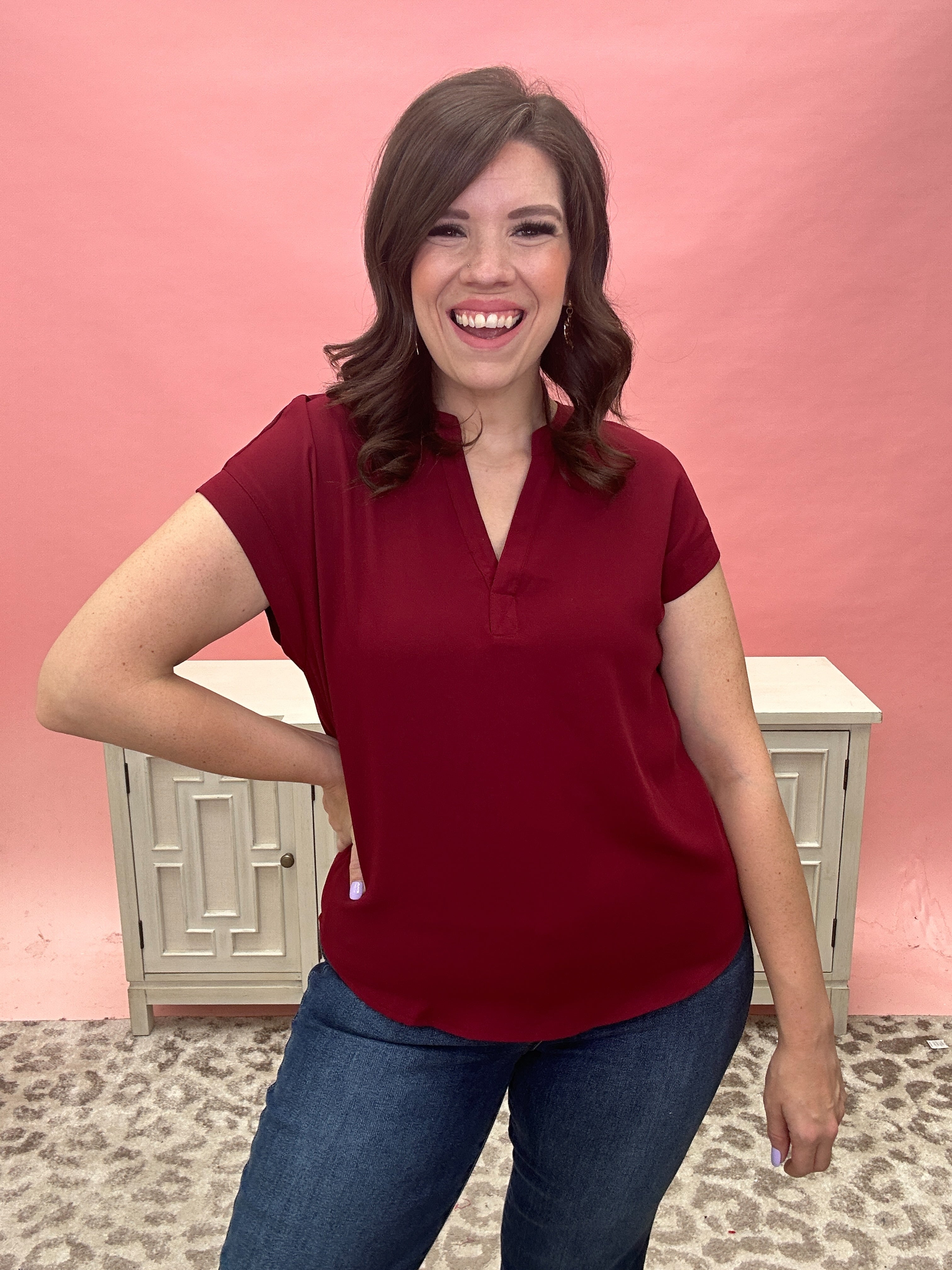 Maroon In Your Line Top