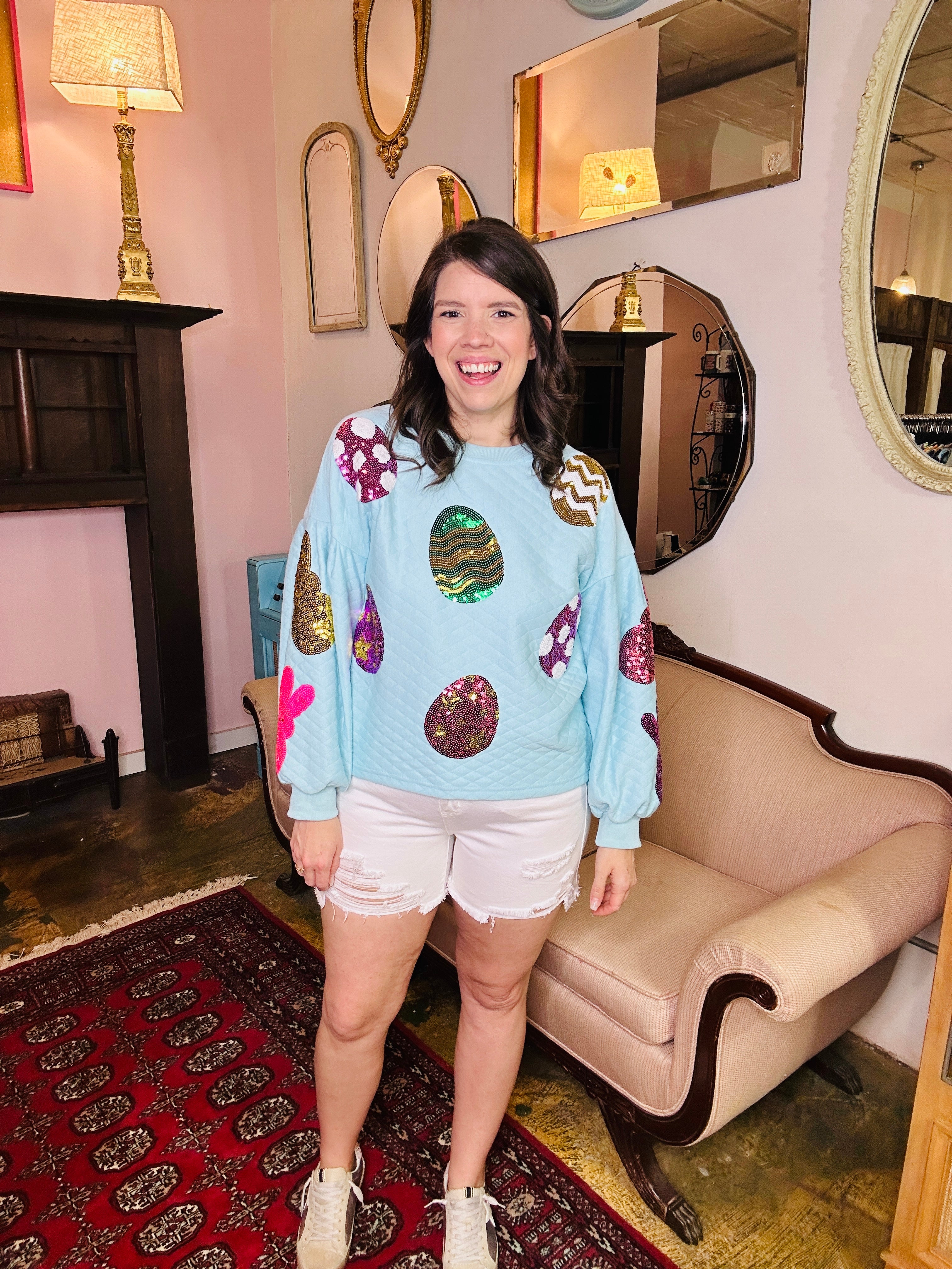 Sequin Easter Egg Top