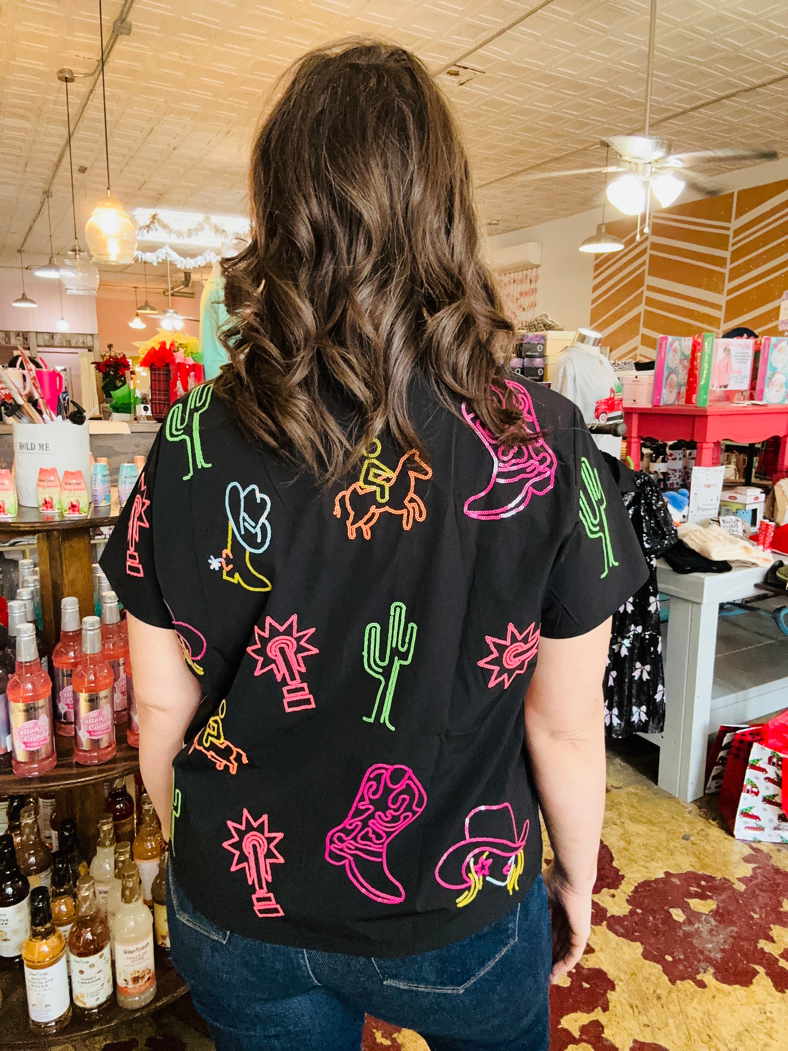 Neon Western Queen tee