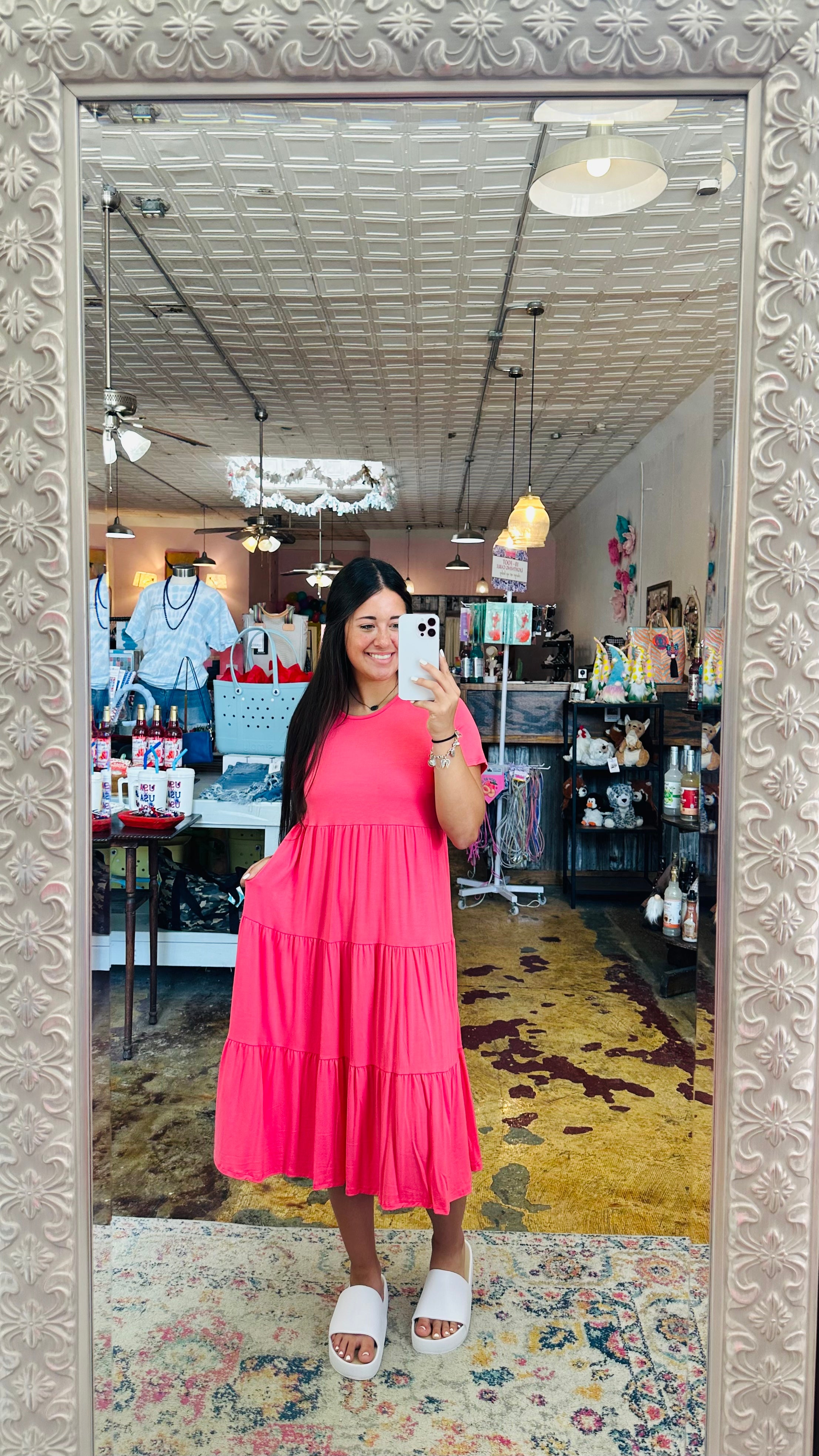 Coral I Know Places Dress
