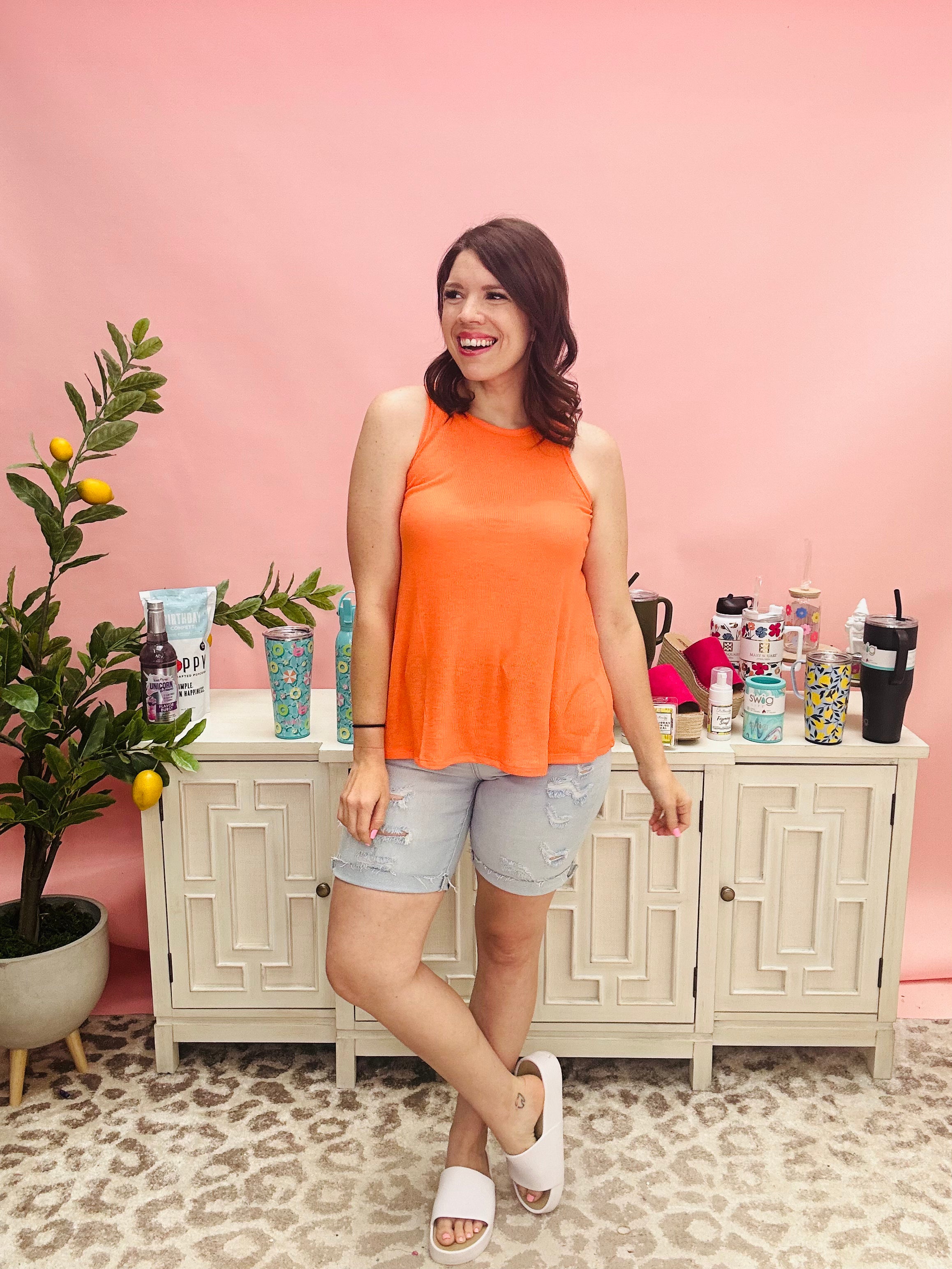 Orange Keep On Trying Tank Top