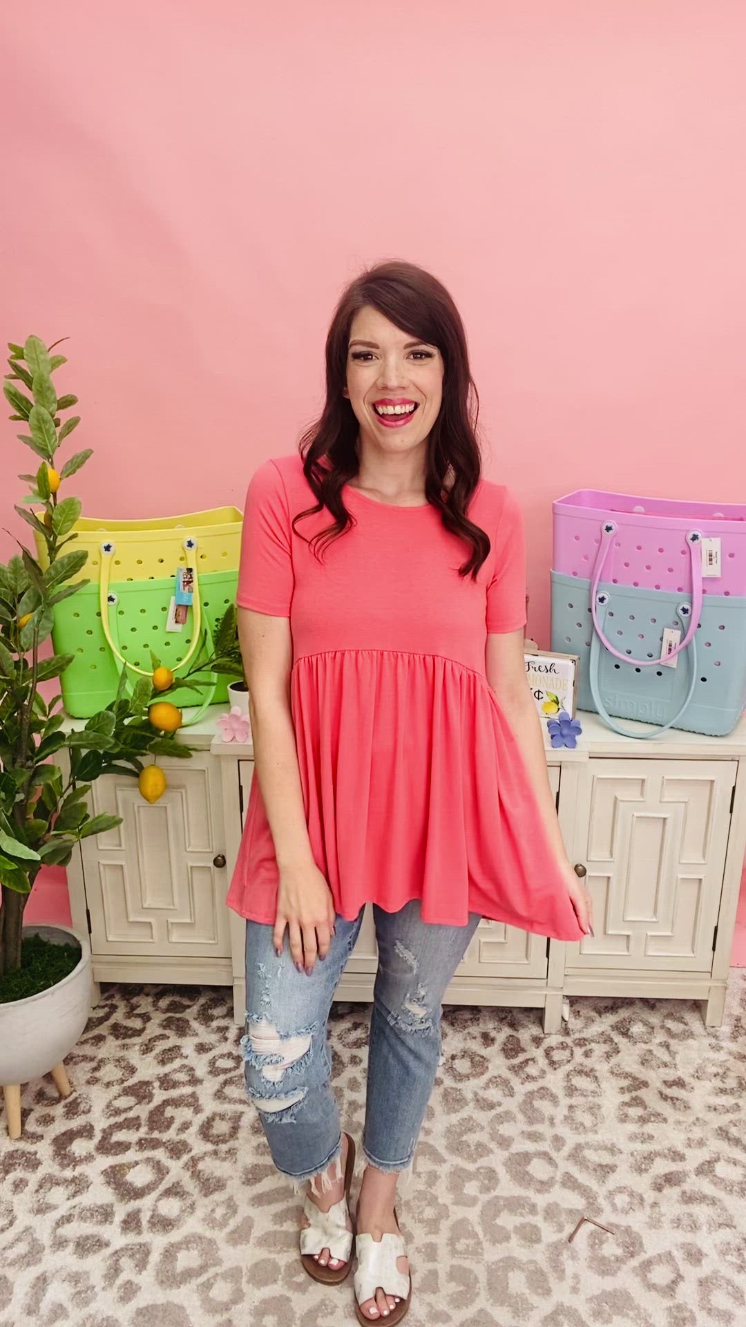 Coral Here For Love Top