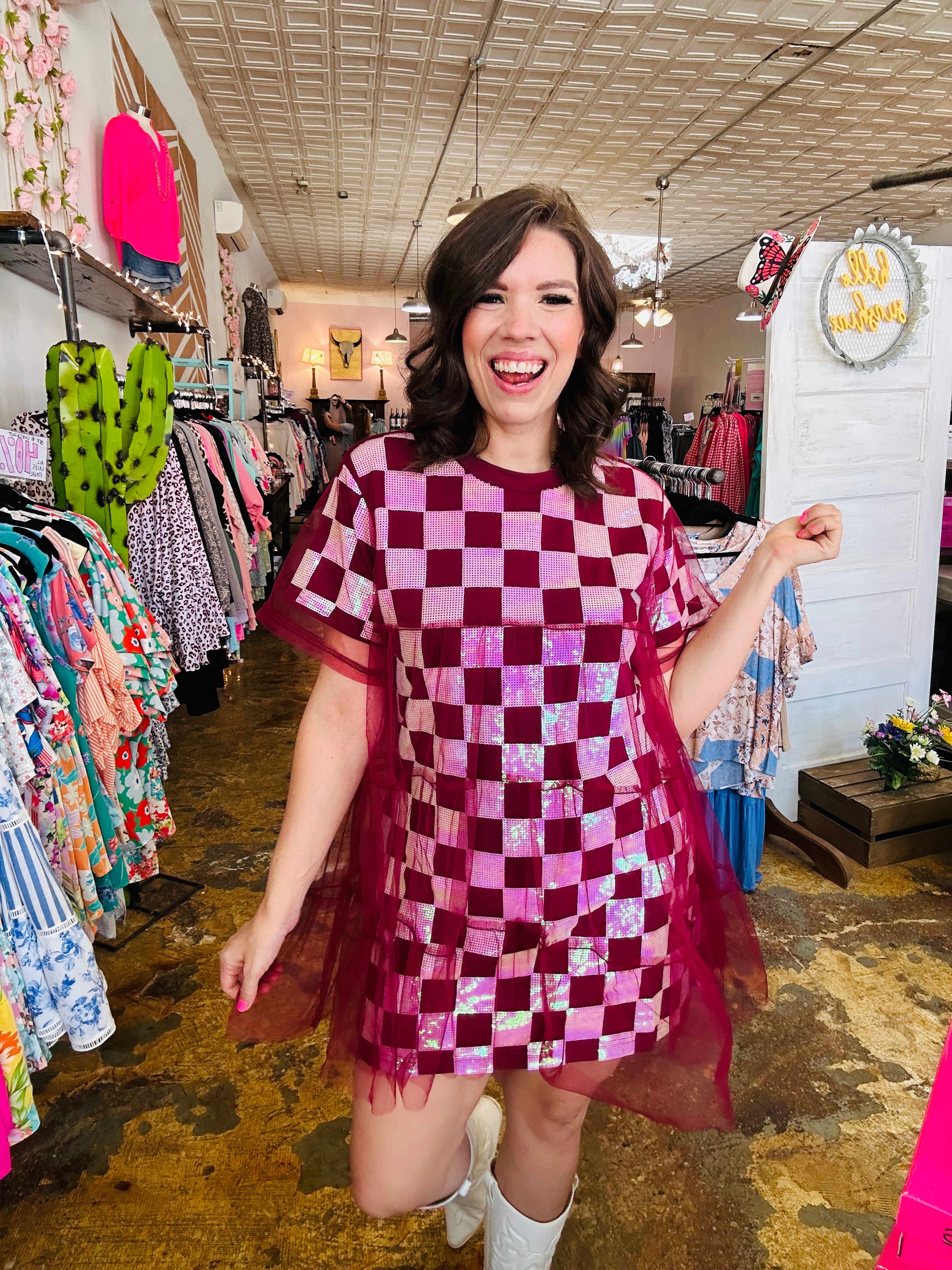 Shine Bright Maroon Dress