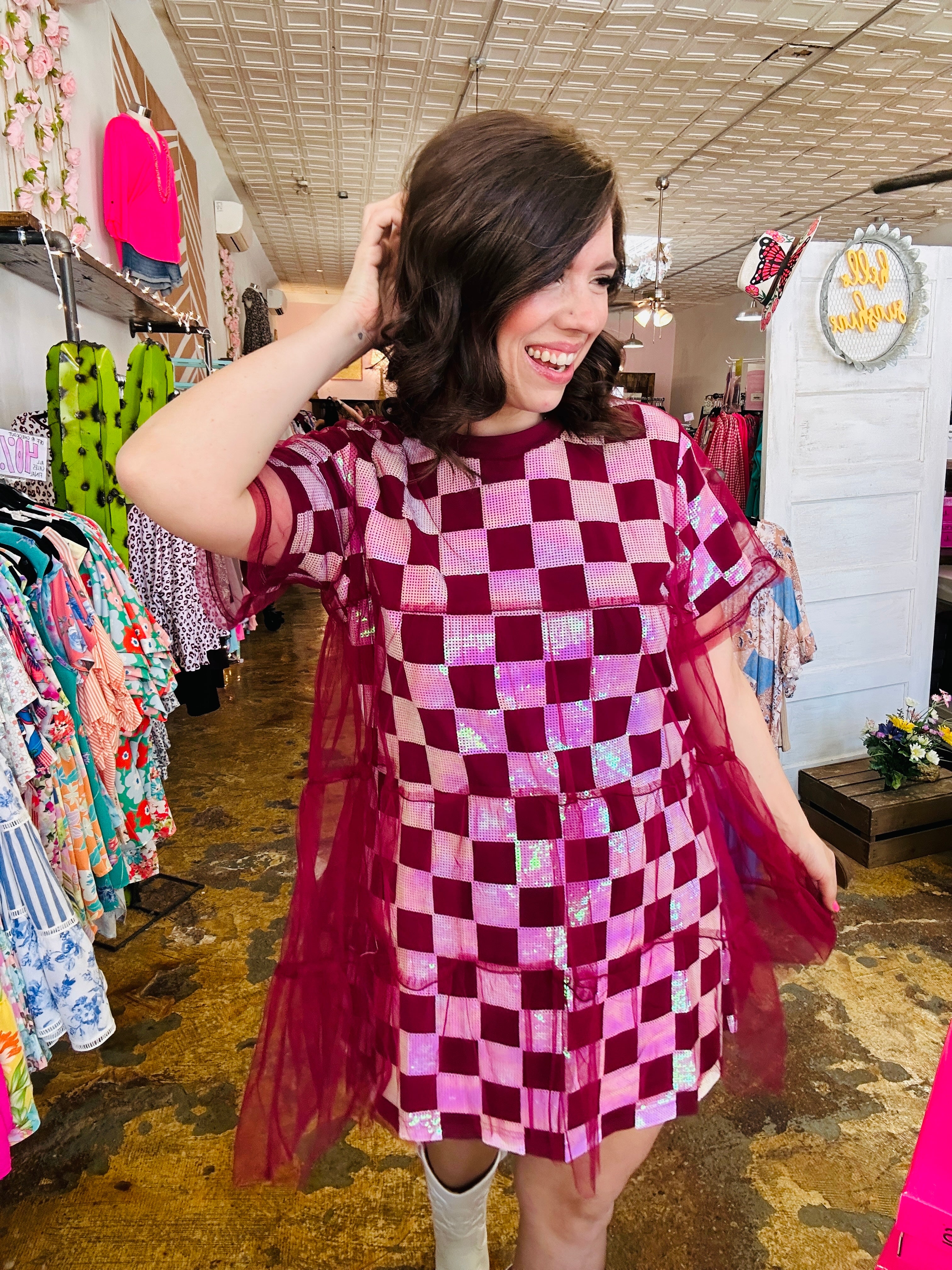 Shine Bright Maroon Dress