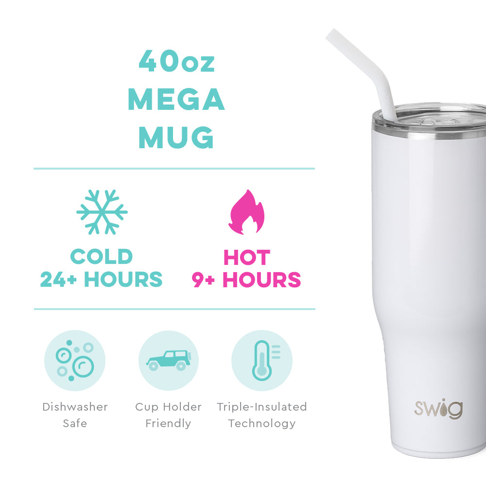 Shimmer Diamond White 40oz Mega Mug