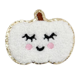 White Pumpkin Adhesive Chenille Patch