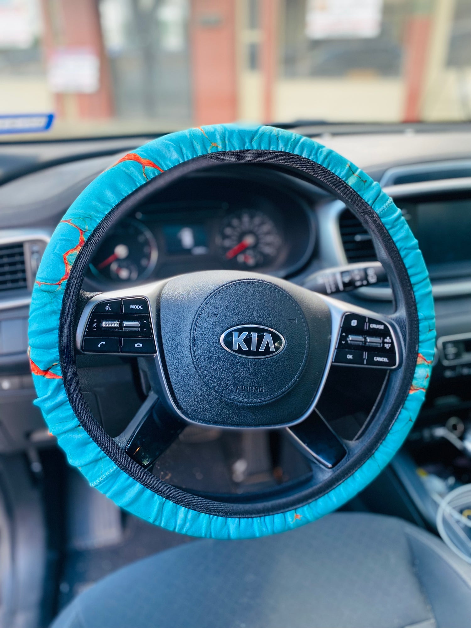 Turquoise Stone Steering Wheel Cover