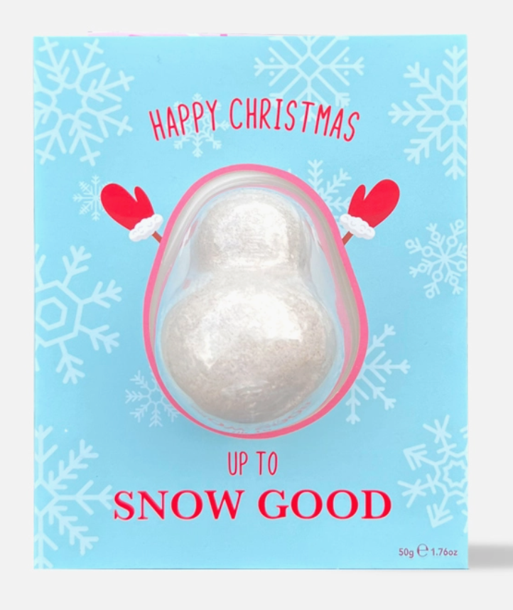 Vanilla Chai Tea Snowman Bath Bomb Christmas Card
