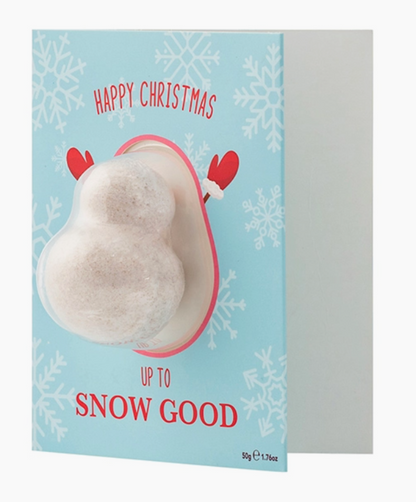 Vanilla Chai Tea Snowman Bath Bomb Christmas Card