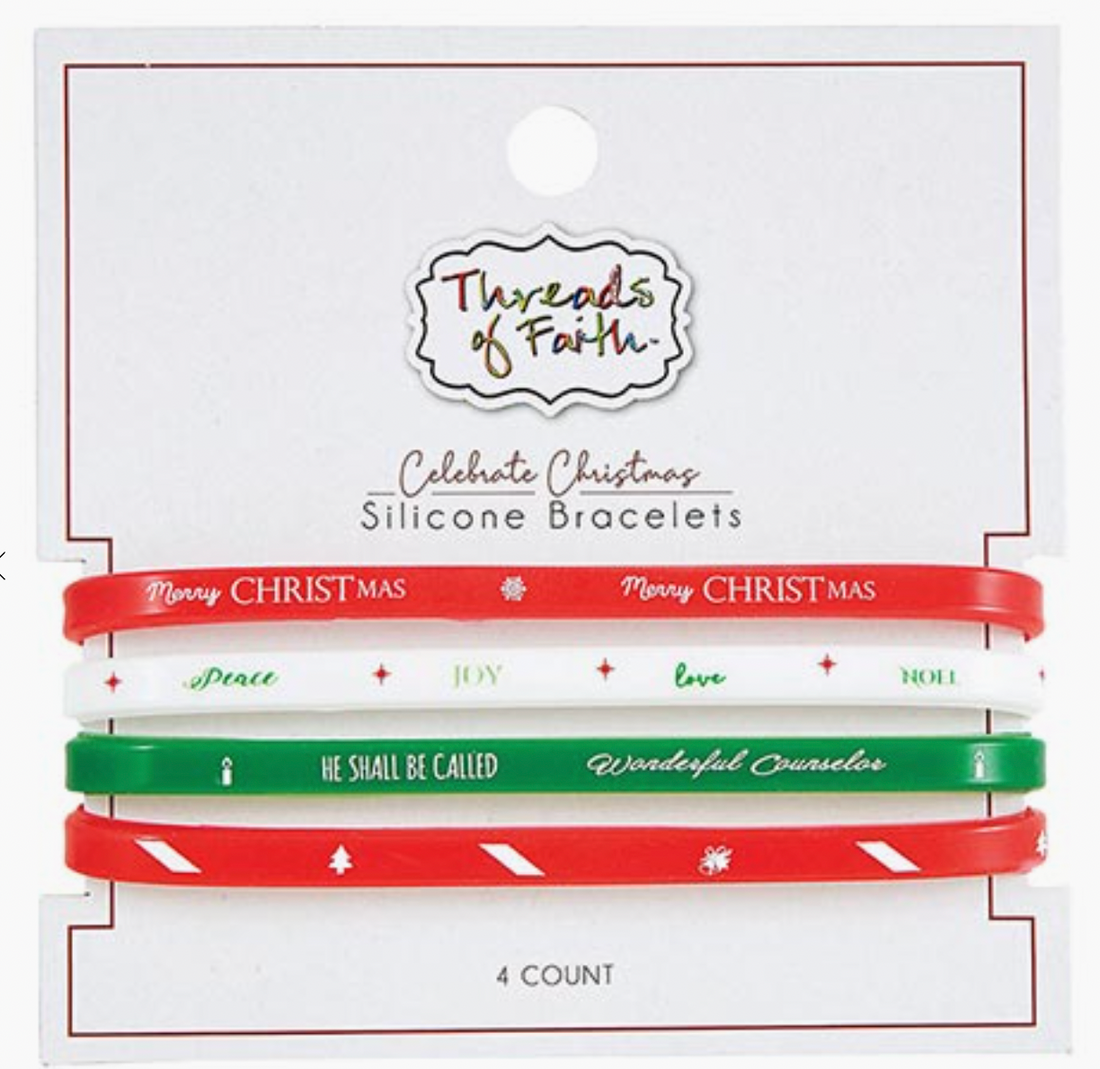 Silicone Bracelet Christmas 4pk