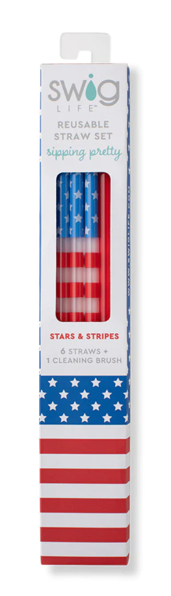 Stars &amp; Stripes Reusable Straw Set