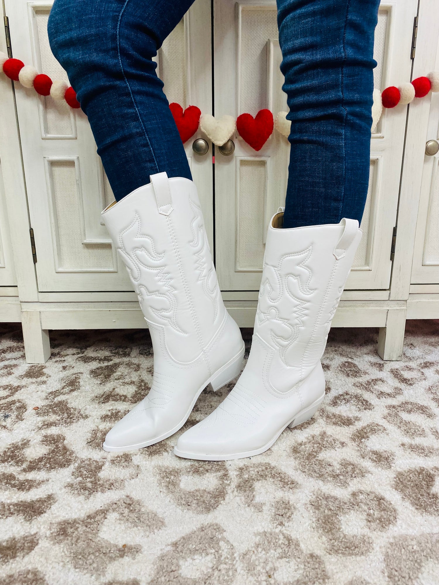 White Carissa Cowboy Boots