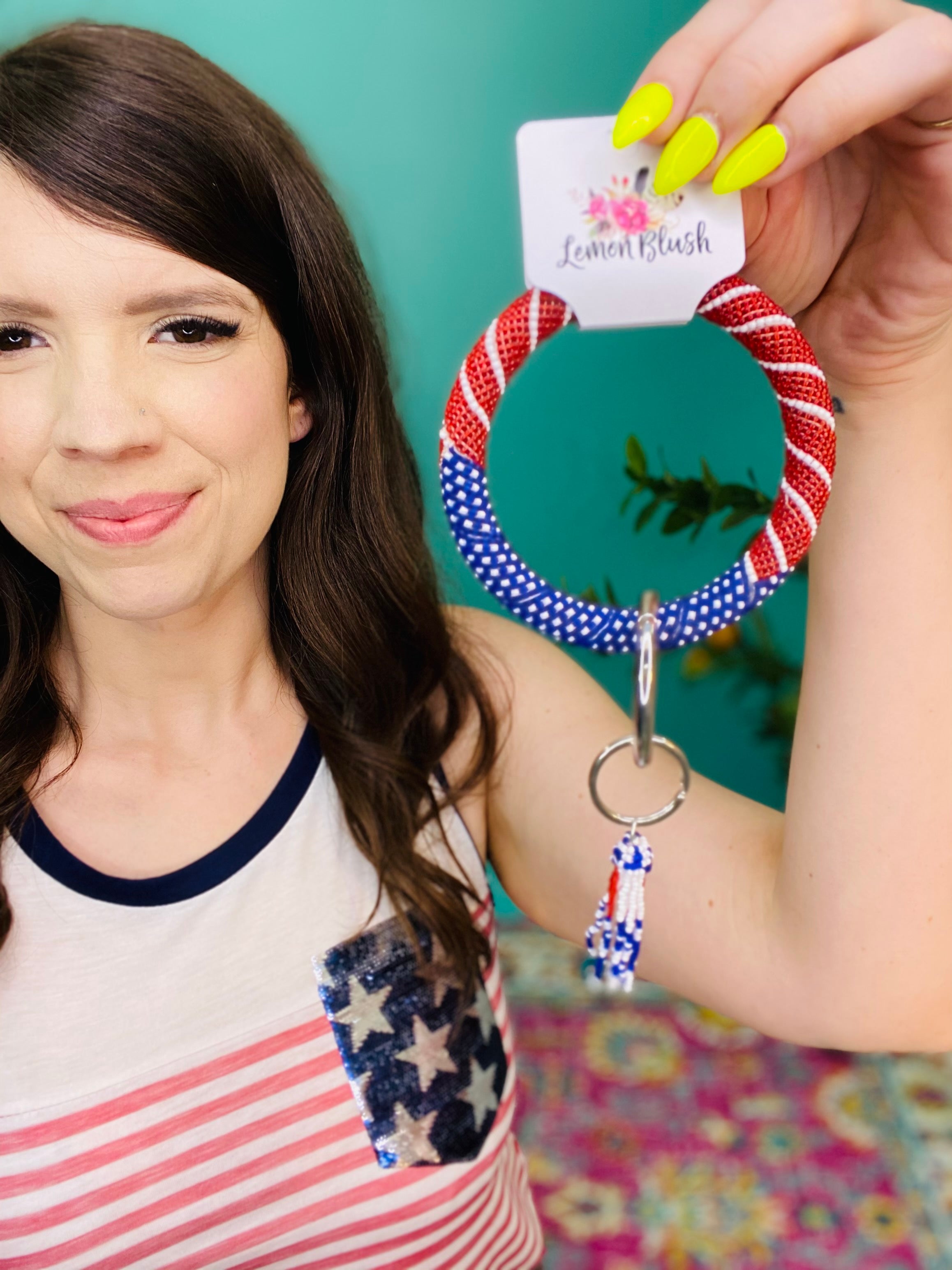 American Flag Keyring